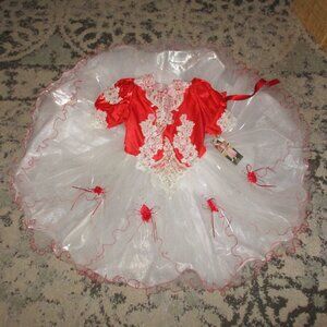 NWT Red White Embellished Girls Pageant dress size 7 USA